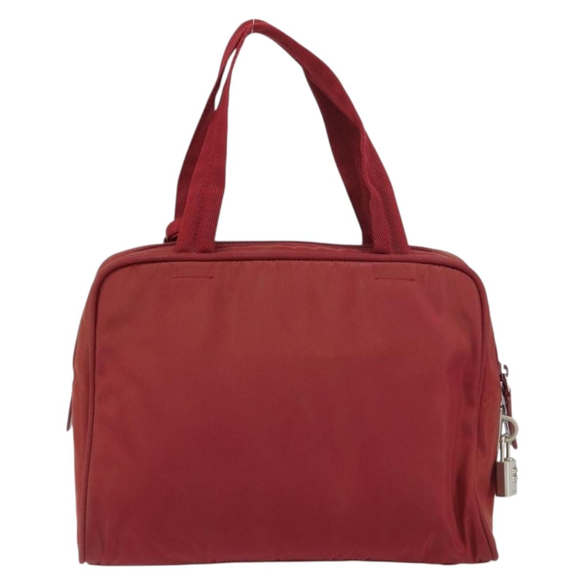 Prada Zip Around Tote Tessuto Red Nylon Shoulder Bag Bag (Pre-Owned)
