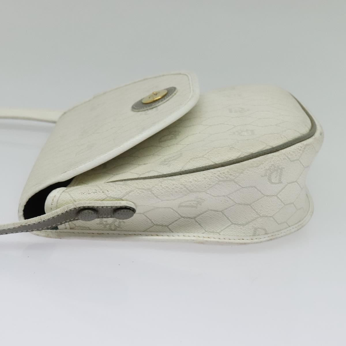 Christian Dior Vintage Honeycomb Flap Coated Canvas White Canvas Wallets Accessory (Pre-Owned)