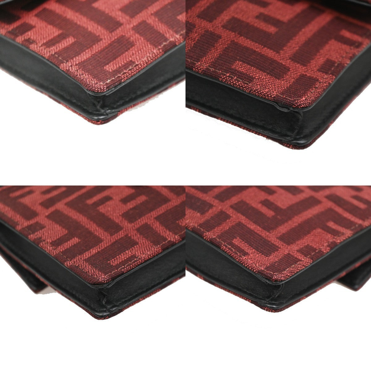 Fendi Baguette Convertible Pouch Zucca Canvas Burgundy Canvas Clutche & Pouche Bag (Pre-Owned)