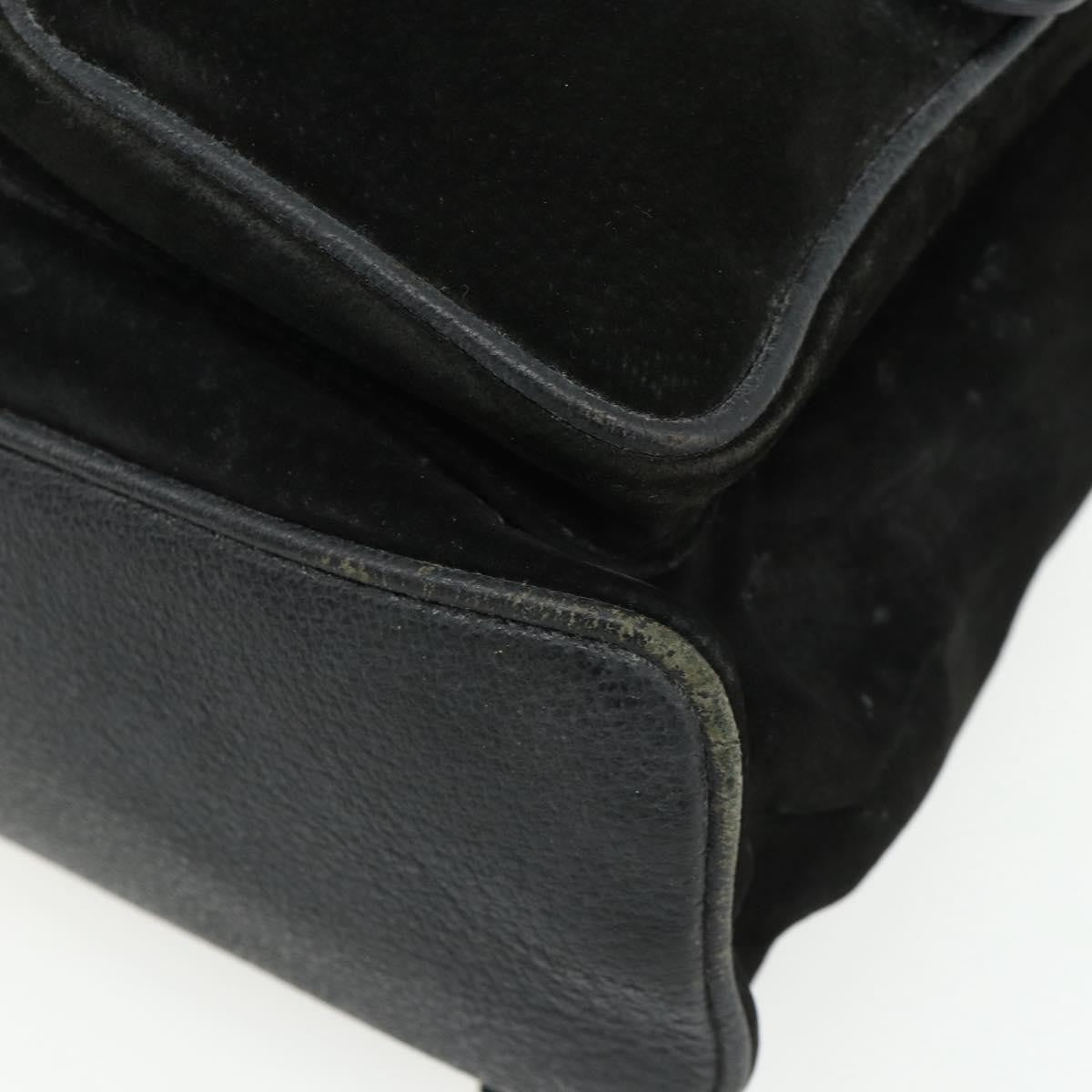 Gucci Vintage Bamboo Suede Black Suede Backpack Bag (Pre-Owned)