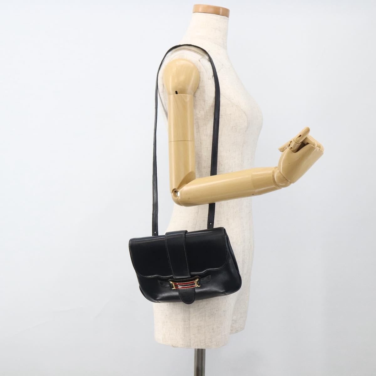 Gucci Vintage Leather Navy Leather Shoulder Bag Bag (Pre-Owned)
