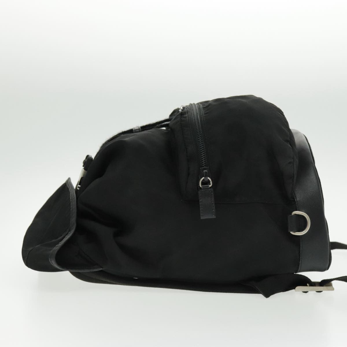Prada Double Front Pocket Tessuto Black Nylon Backpack Bag (Pre-Owned)