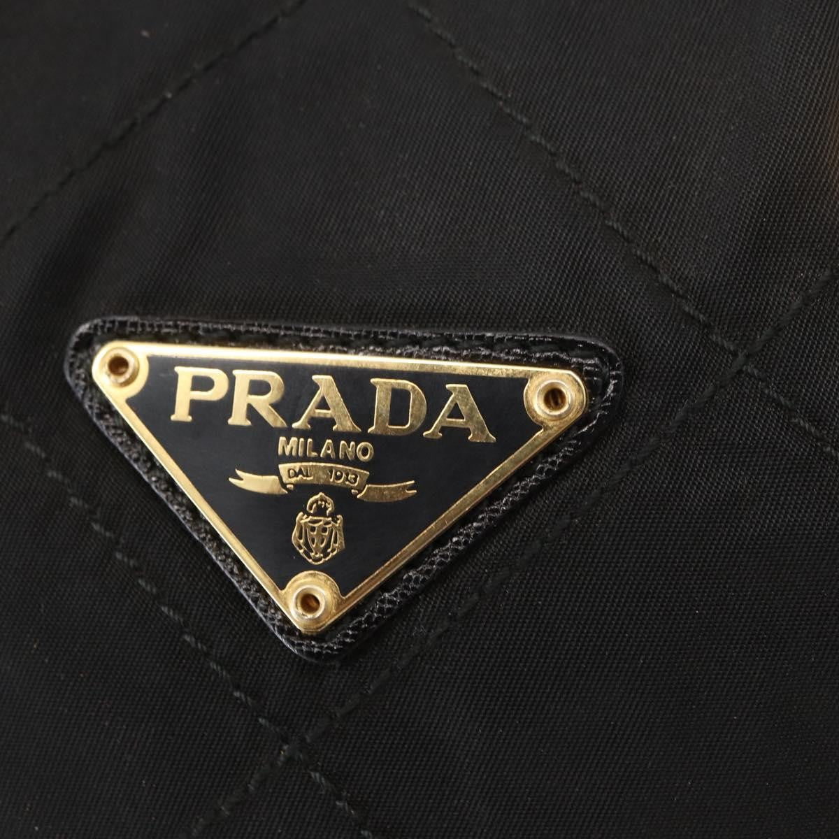Prada Re-Edition 1995 Chain Tote Quilted Re-Nylon Black Nylon Shoulder Bag Bag (Pre-Owned)