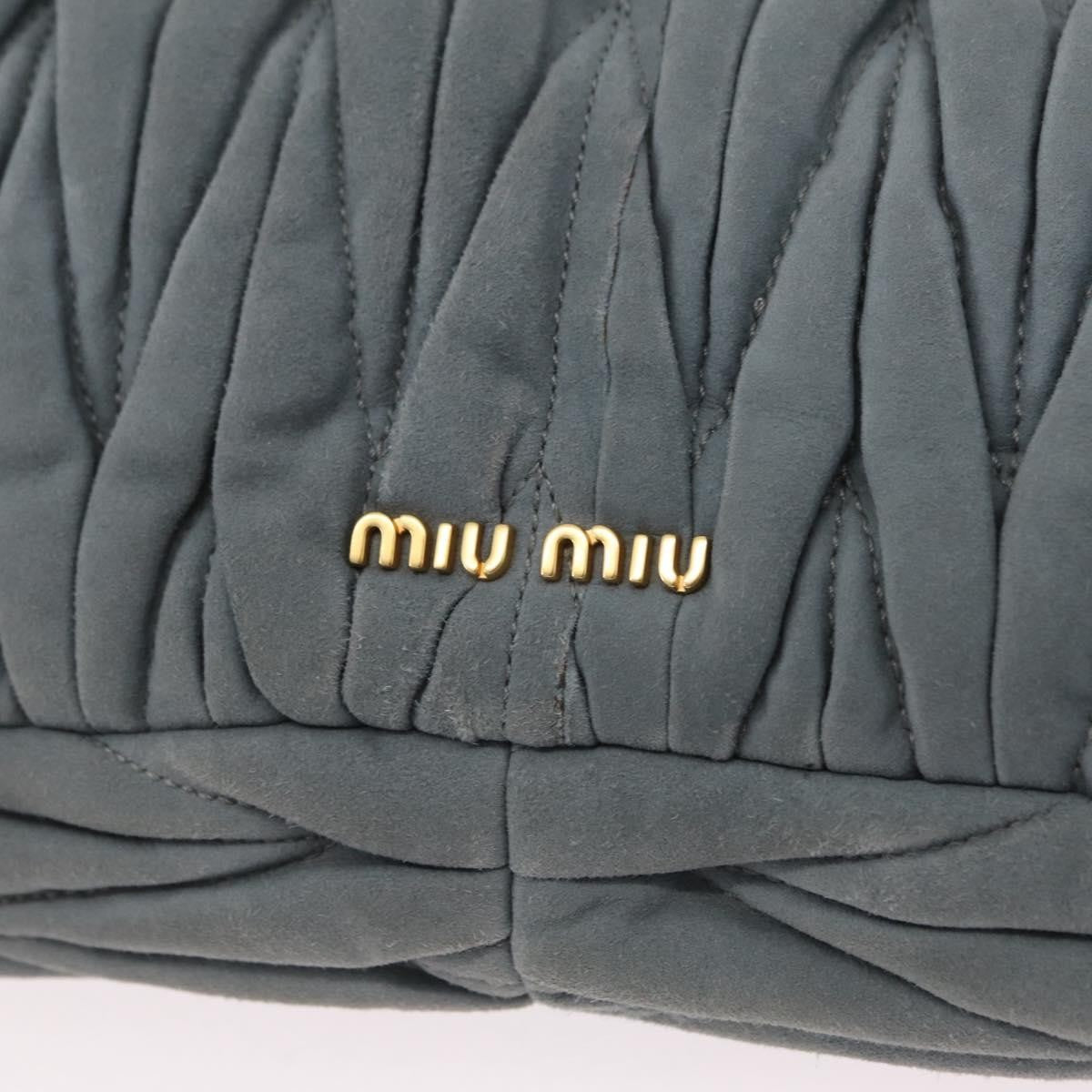 Miu Miu Matelassé Frame Clutch Matelassé Leather Gray Suede Clutche & Pouche Bag (Pre-Owned)