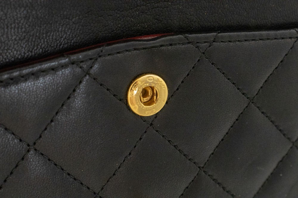 Chanel Cc Flap Quilted Classic Flap Motif Printed Nylon Black Leather Crossbody Bag Bag (Pre-Owned)
