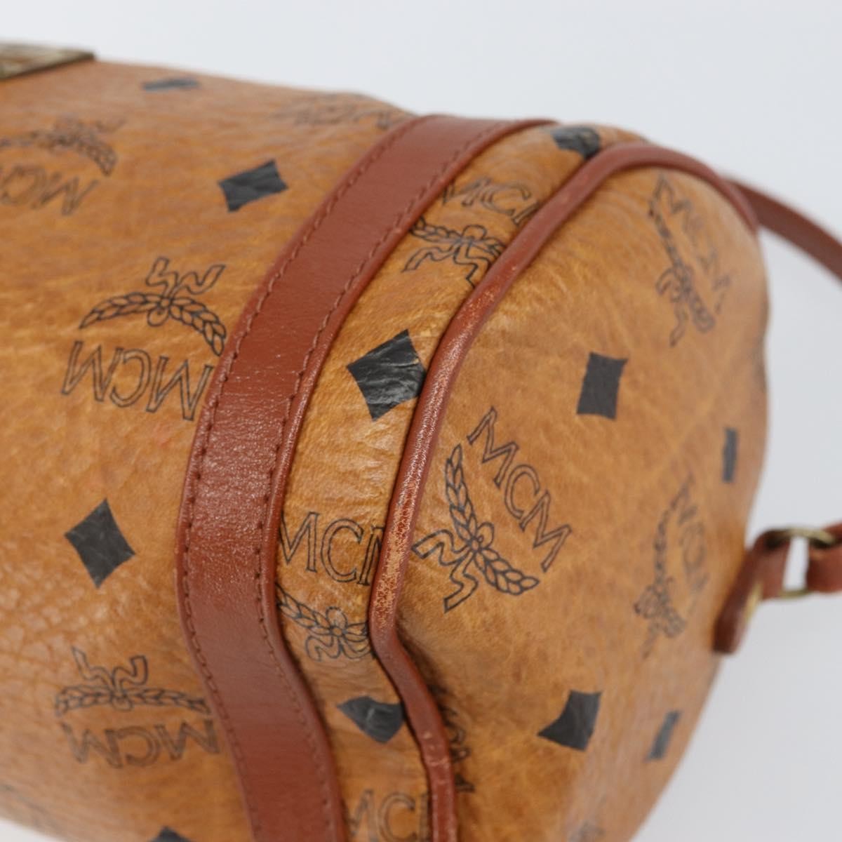 MCM Visetos Canvas And Leather Brown Canvas Shoulder Bag Bag (Pre-Owned)