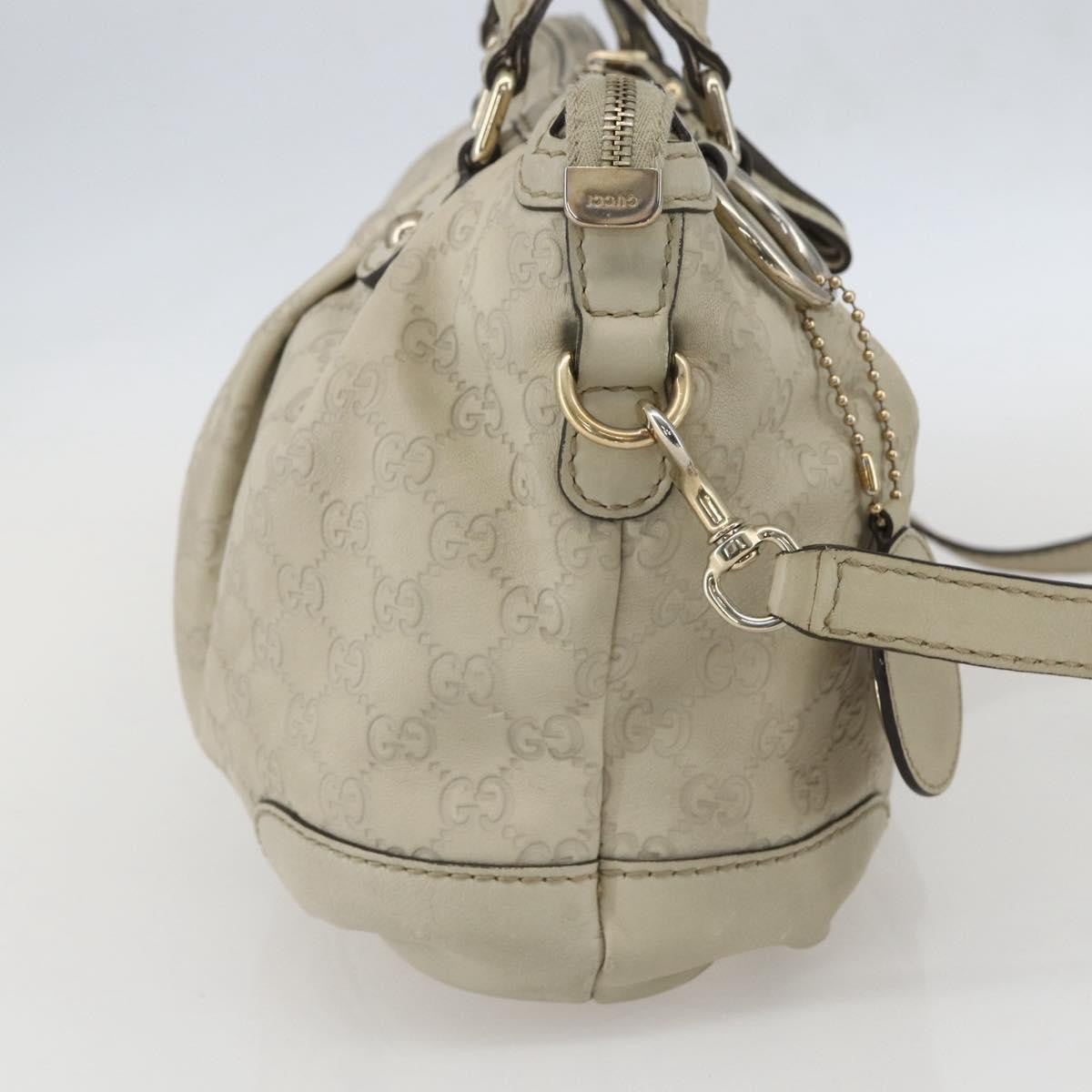 Gucci Sukey Top Handle Satchel Guccissima Leather Ecru Leather Handbag (Pre-Owned)