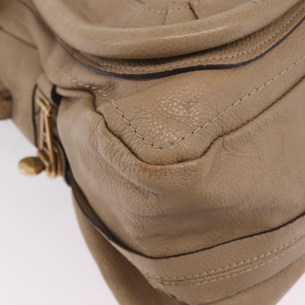 Chloe Paraty Top Handle Leather Beige Leather Handbag (Pre-Owned)