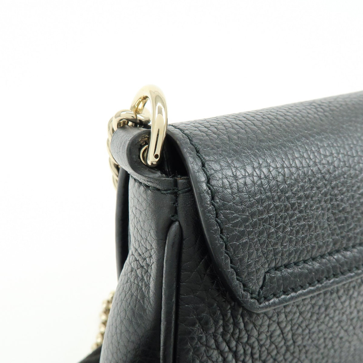 Gucci Soho Chain Leather Black Calfskin Crossbody Bag Bag (Pre-Owned)