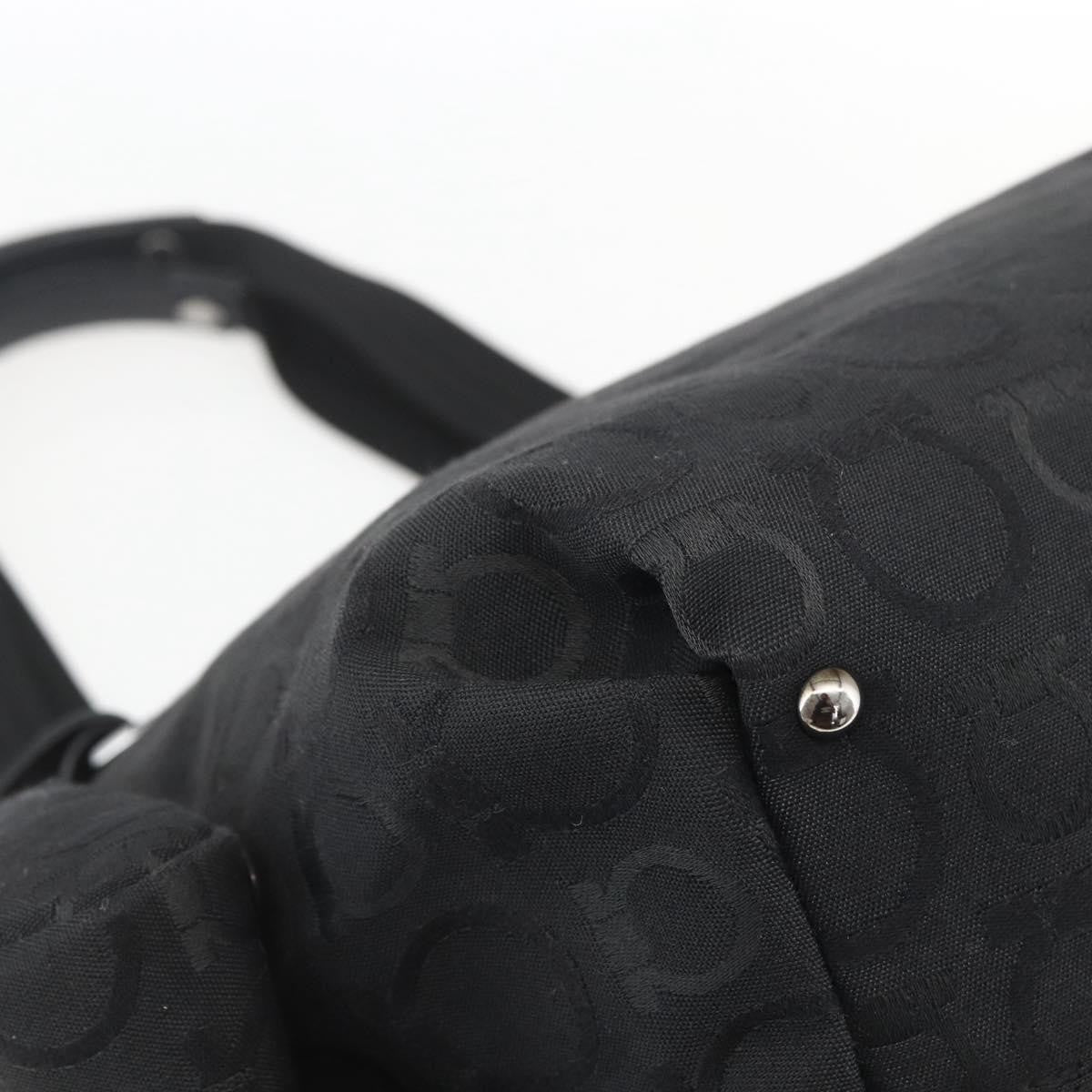 Salvatore Ferragamo Gancini Tote Nylon Black Nylon Tote Bag Bag (Pre-Owned)