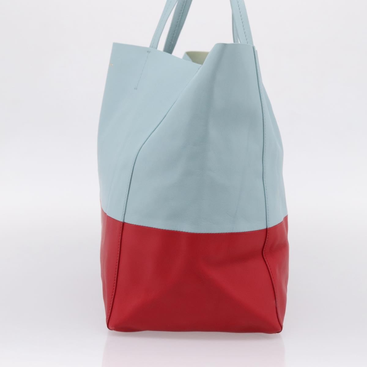 Celine Horizontal Bi-Cabas Leather Blue Leather Tote Bag Bag (Pre-Owned)