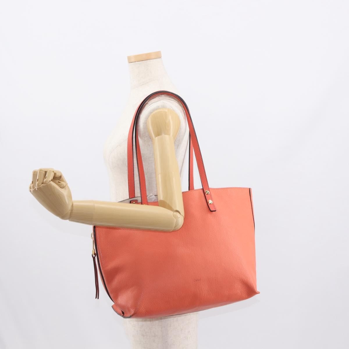 Chloe Dilan Tote Leather Pink Leather Tote Bag Bag (Pre-Owned)