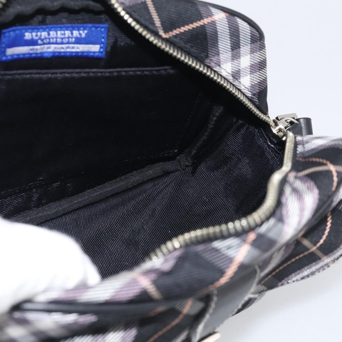 Burberry Nova Check Blue Label Nylon Black Nylon Shoulder Bag Bag (Pre-Owned)