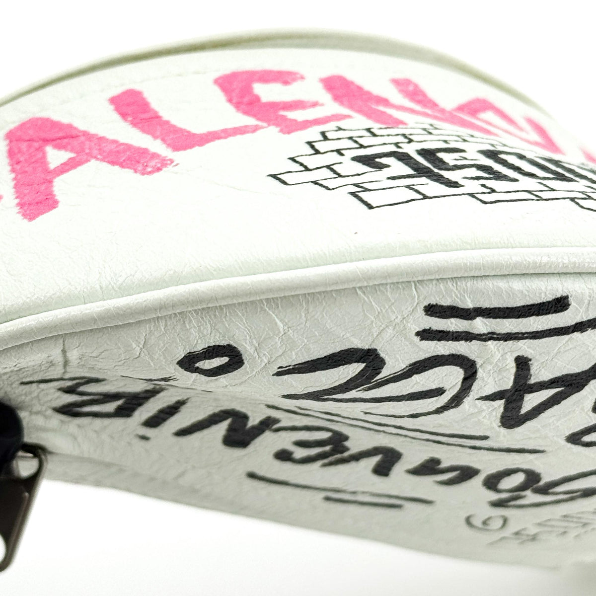 Balenciaga Graffiti Souvenir Belt Leather White Leather Handbag (Pre-Owned)