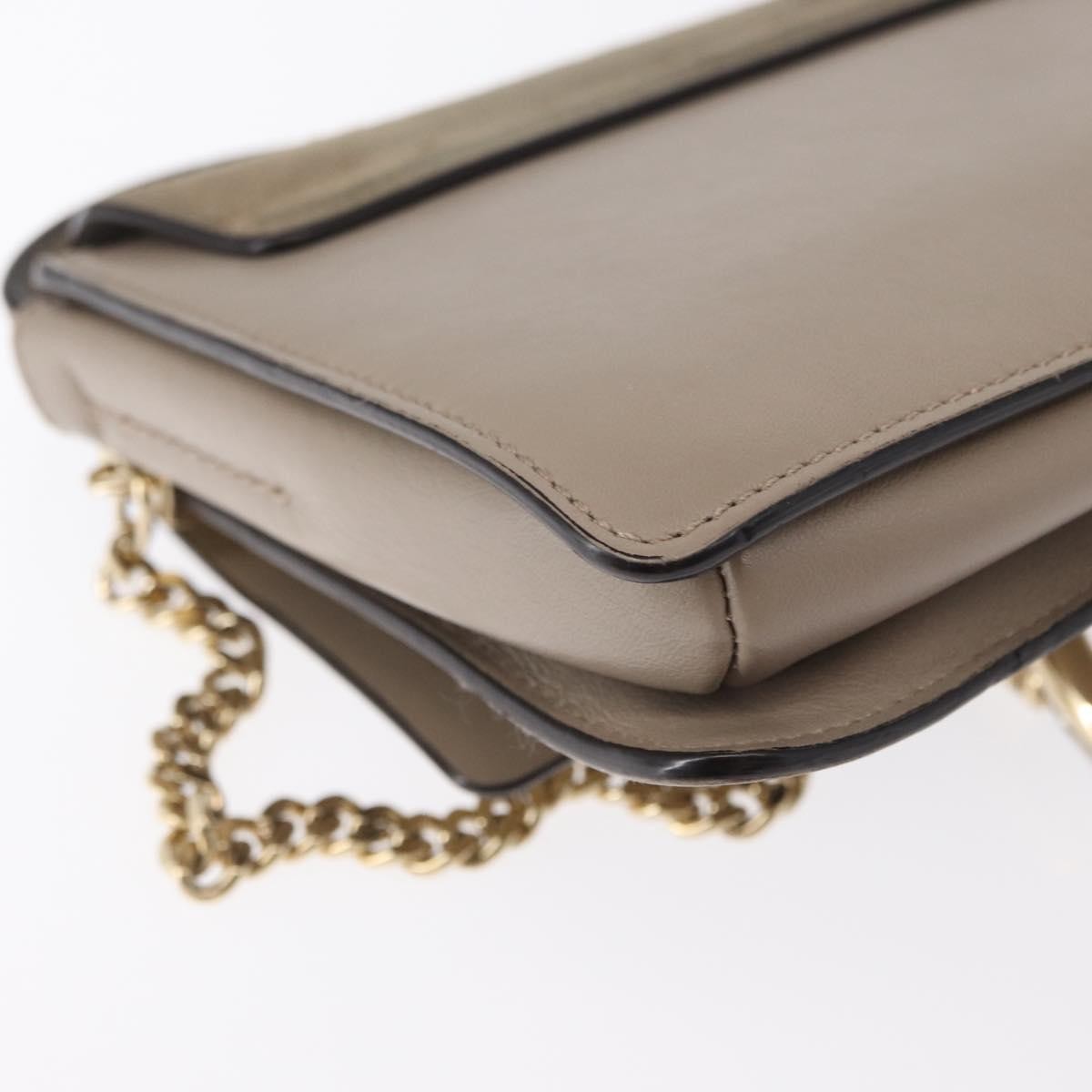 Chloe Faye Leather Beige Suede Shoulder Bag Bag (Pre-Owned)