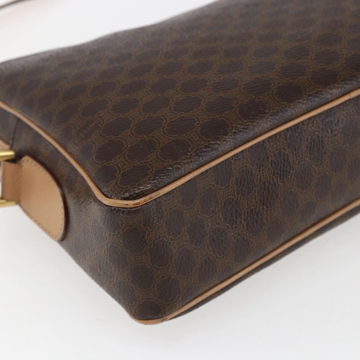 Celine Vintage Macadam Canvas And Leather Brown Canvas Shoulder Bag Bag (Pre-Owned)