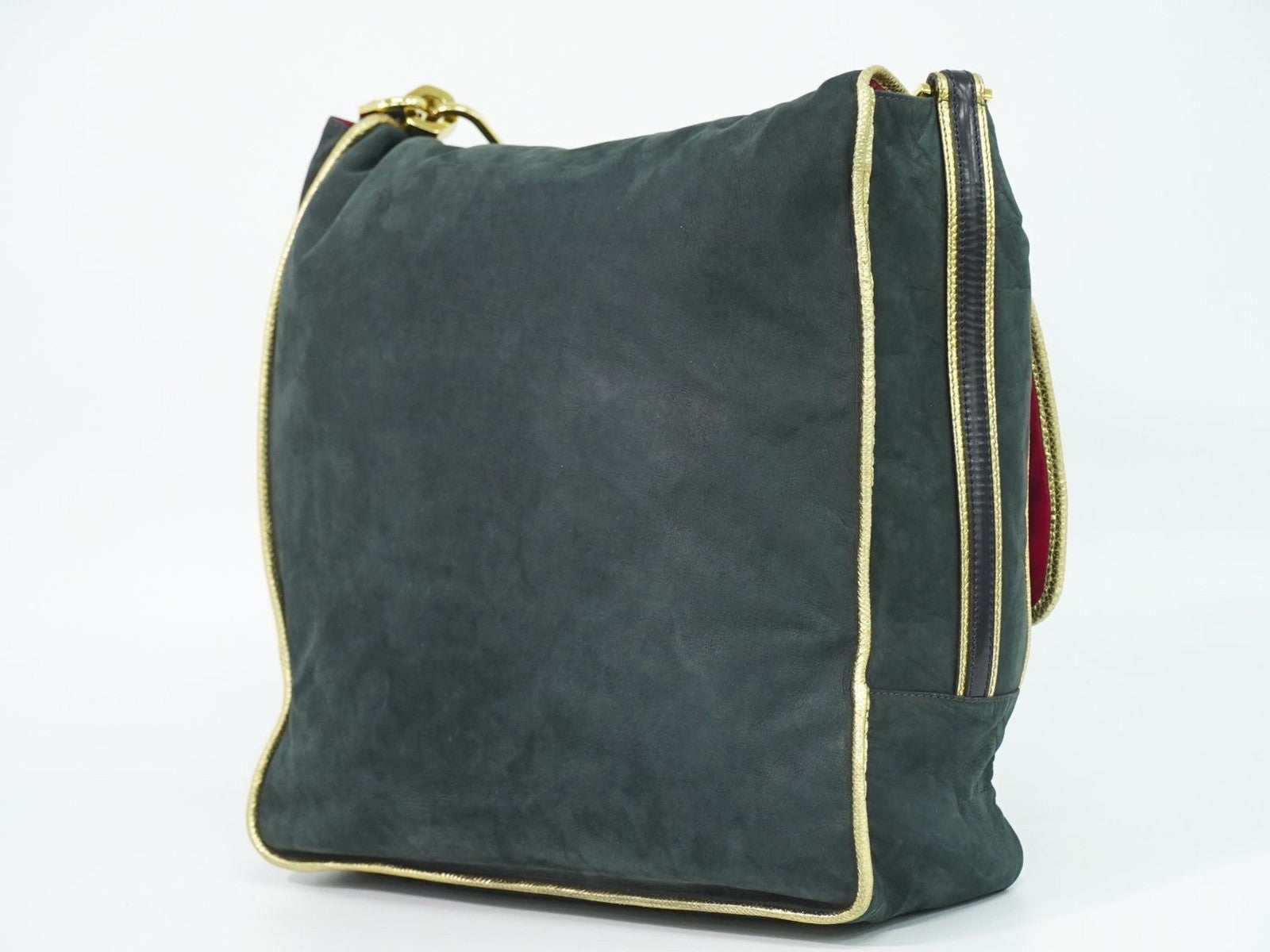 Loewe Anagram Suede Black Suede Shoulder Bag Bag (Pre-Owned)