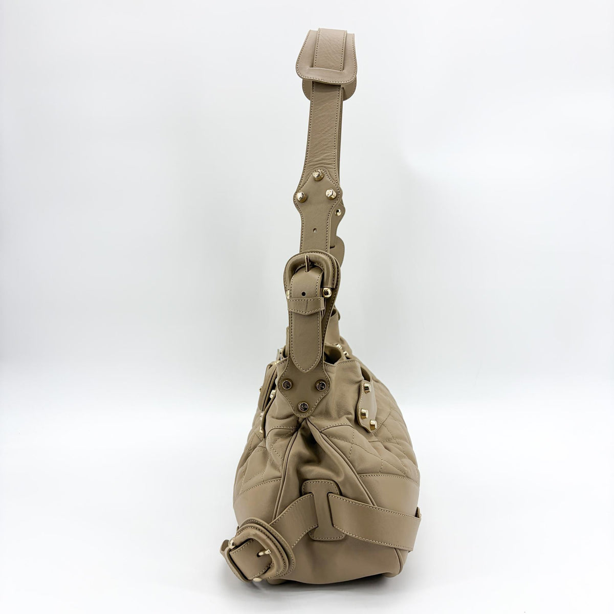 Burberry Enmore Quilted Leather Beige Leather Shoulder Bag Bag (Pre-Owned)