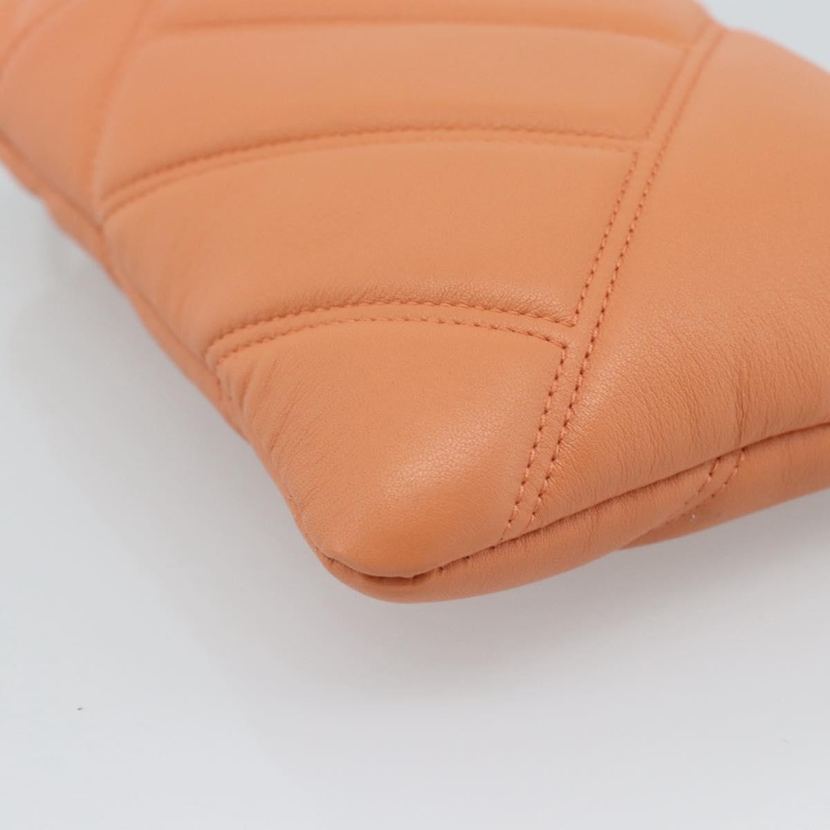 Bvlgari Serpenti Cabochon Phone Holder On Chain Diagonal Quilted Leather Orange Leather Clutche & Pouche Bag (Pre-Owned)