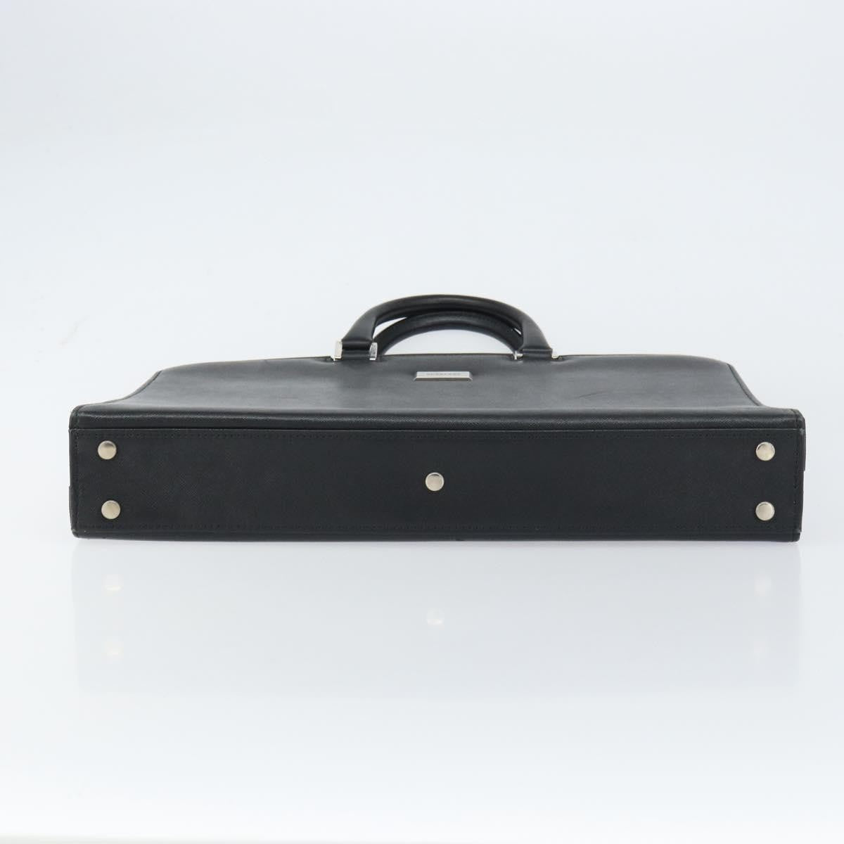 Burberry Vintage Leather Black Leather Briefcase Bag (Pre-Owned)