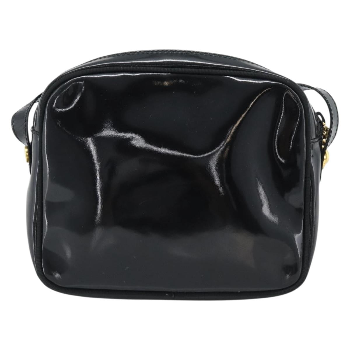 Salvatore Ferragamo Vala Patent Leather Black Patent_Leather Shoulder Bag Bag (Pre-Owned)