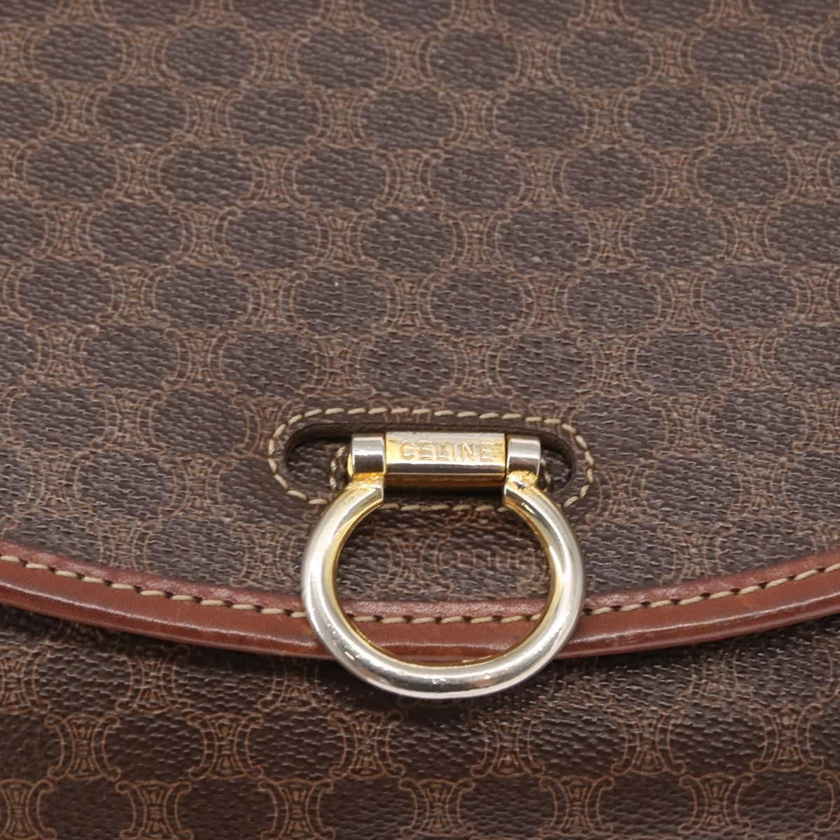 Celine Vintage Macadam Canvas Brown Canvas Shoulder Bag Bag (Pre-Owned)