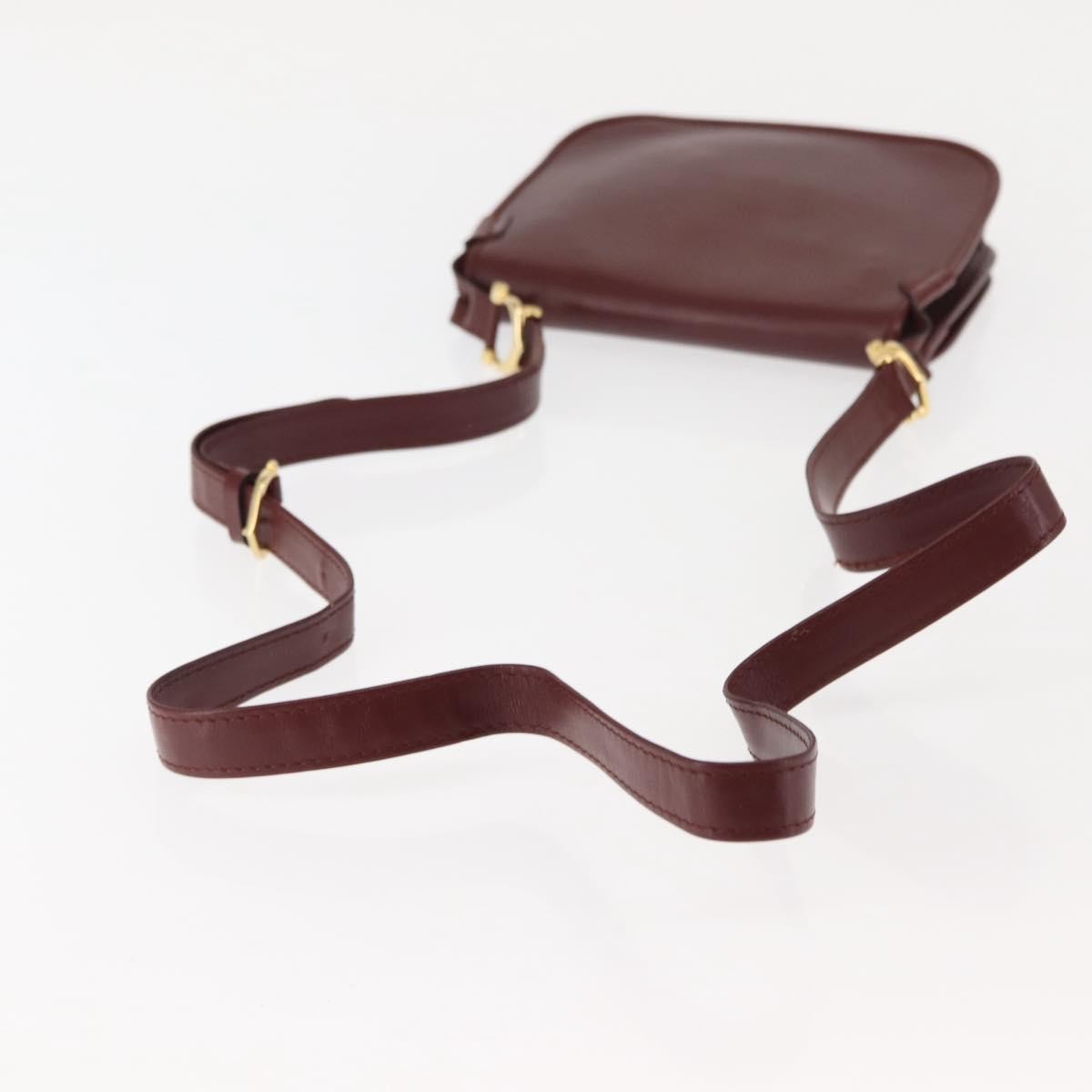 Cartier Must De Cartier Leather Burgundy Leather Shoulder Bag Bag (Pre-Owned)