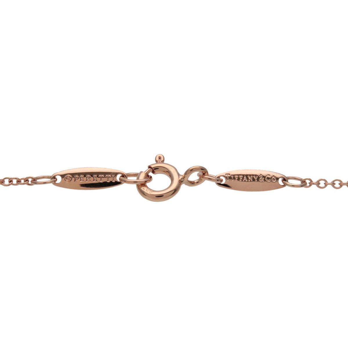Tiffany & Co. Elsa Peretti Diamonds By The Yard Pendant 18K Rose Gold Gold Rose_Gold Necklace Jewelry (Pre-Owned)