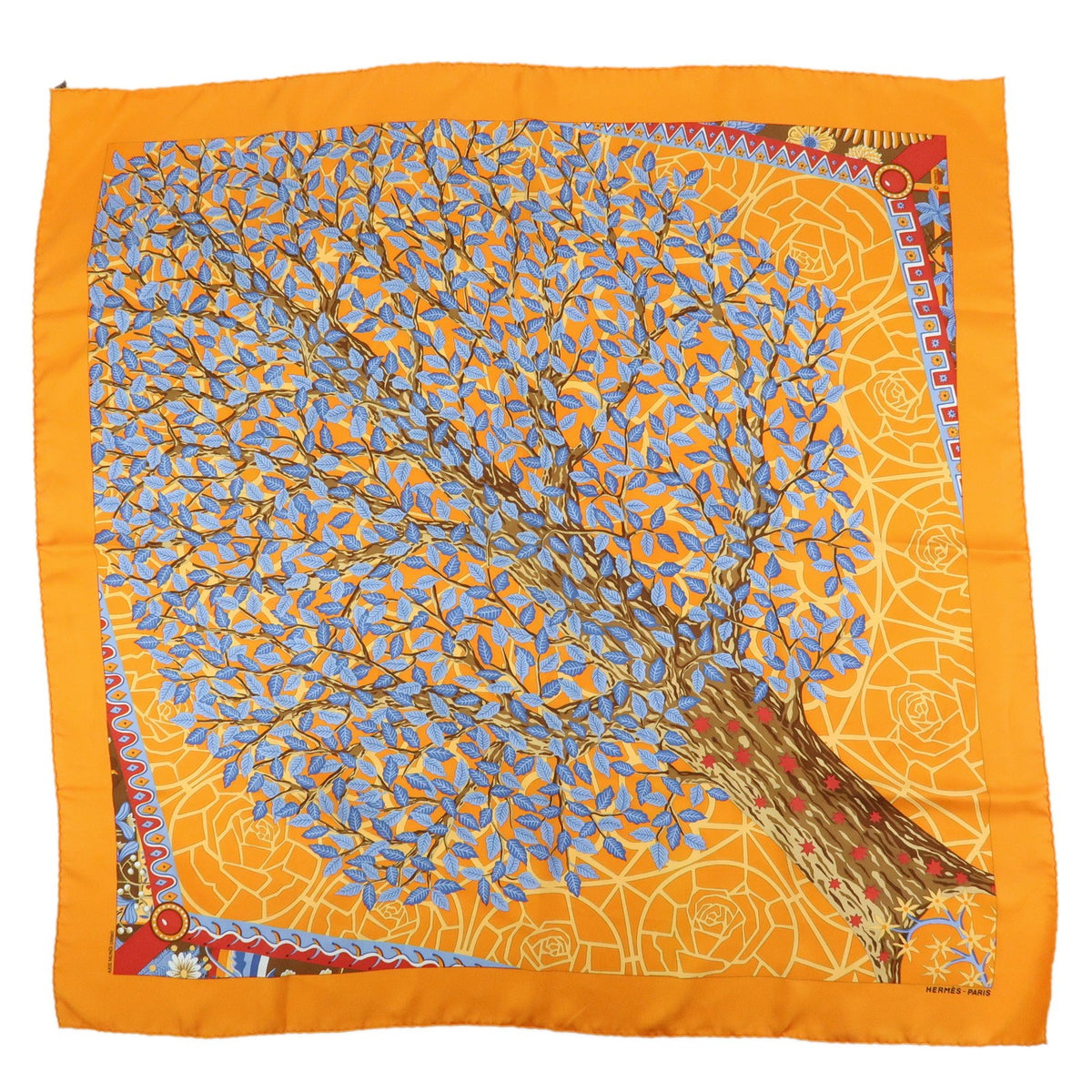 Hermes Carré 90 Silk Multicolor Orange Silk Scarve & Shawl Accessory (Pre-Owned)