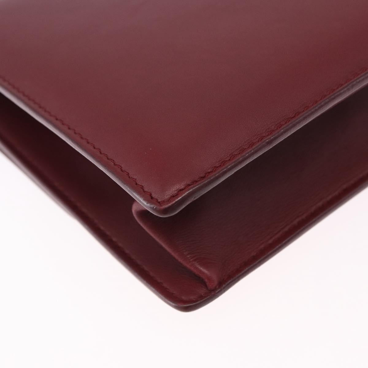 Salvatore Ferragamo Aileen Leather Burgundy Leather Shoulder Bag Bag (Pre-Owned)