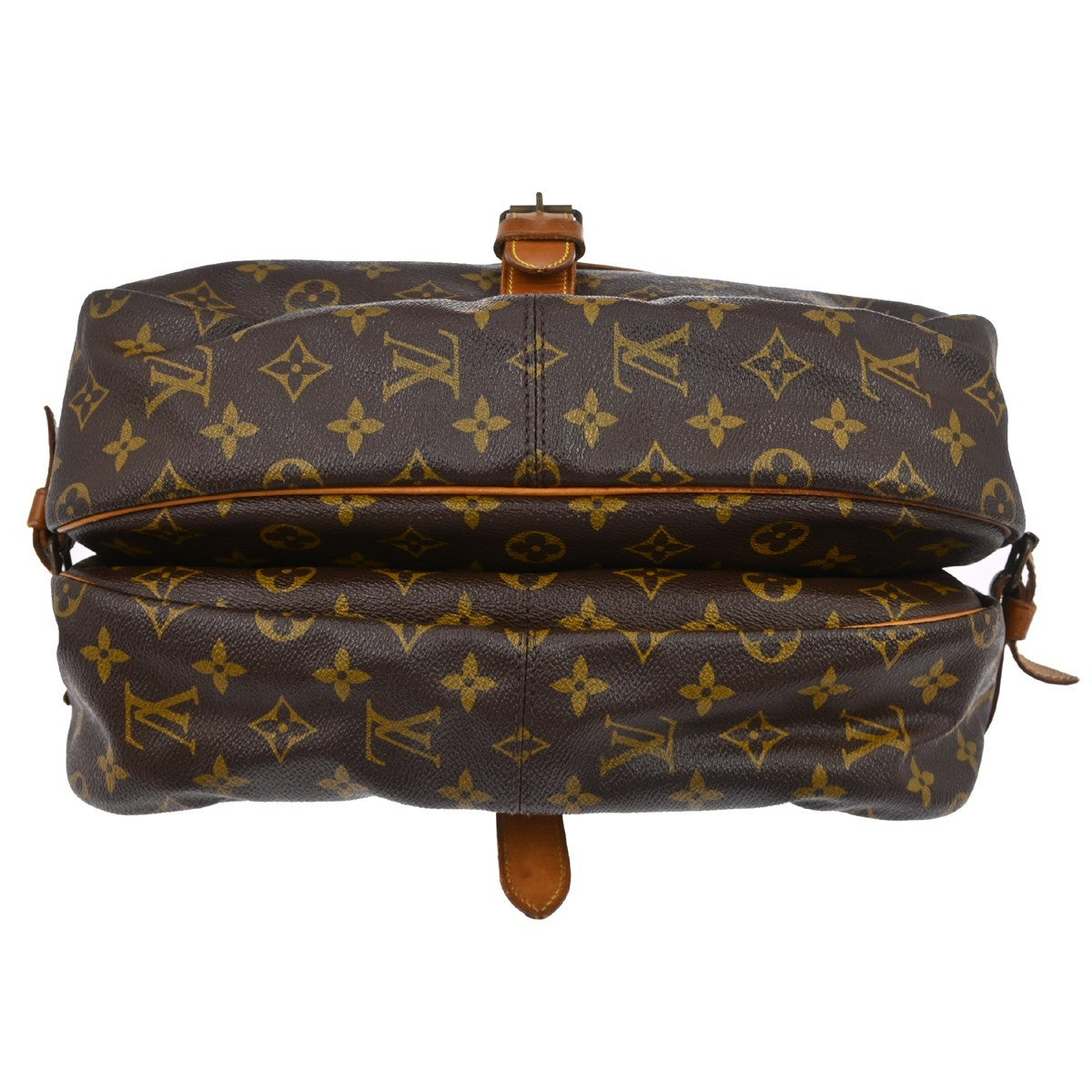 Louis Vuitton Saumur Monogram Brown Canvas Shoulder Bag Bag (Pre-Owned)