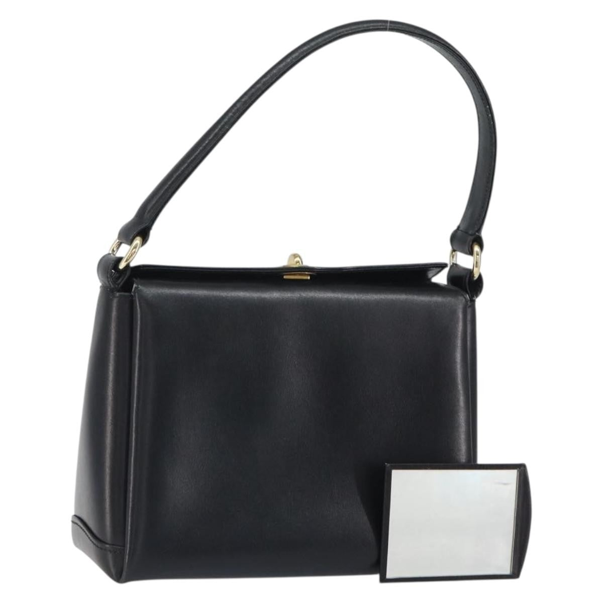 Gucci Vintage Leather Black Leather Handbag (Pre-Owned)