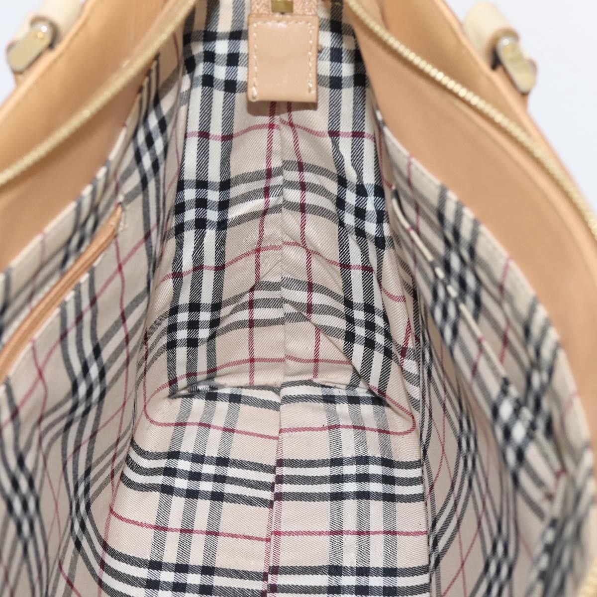 Burberry Handbag Leather Beige Leather Handbag (Pre-Owned)