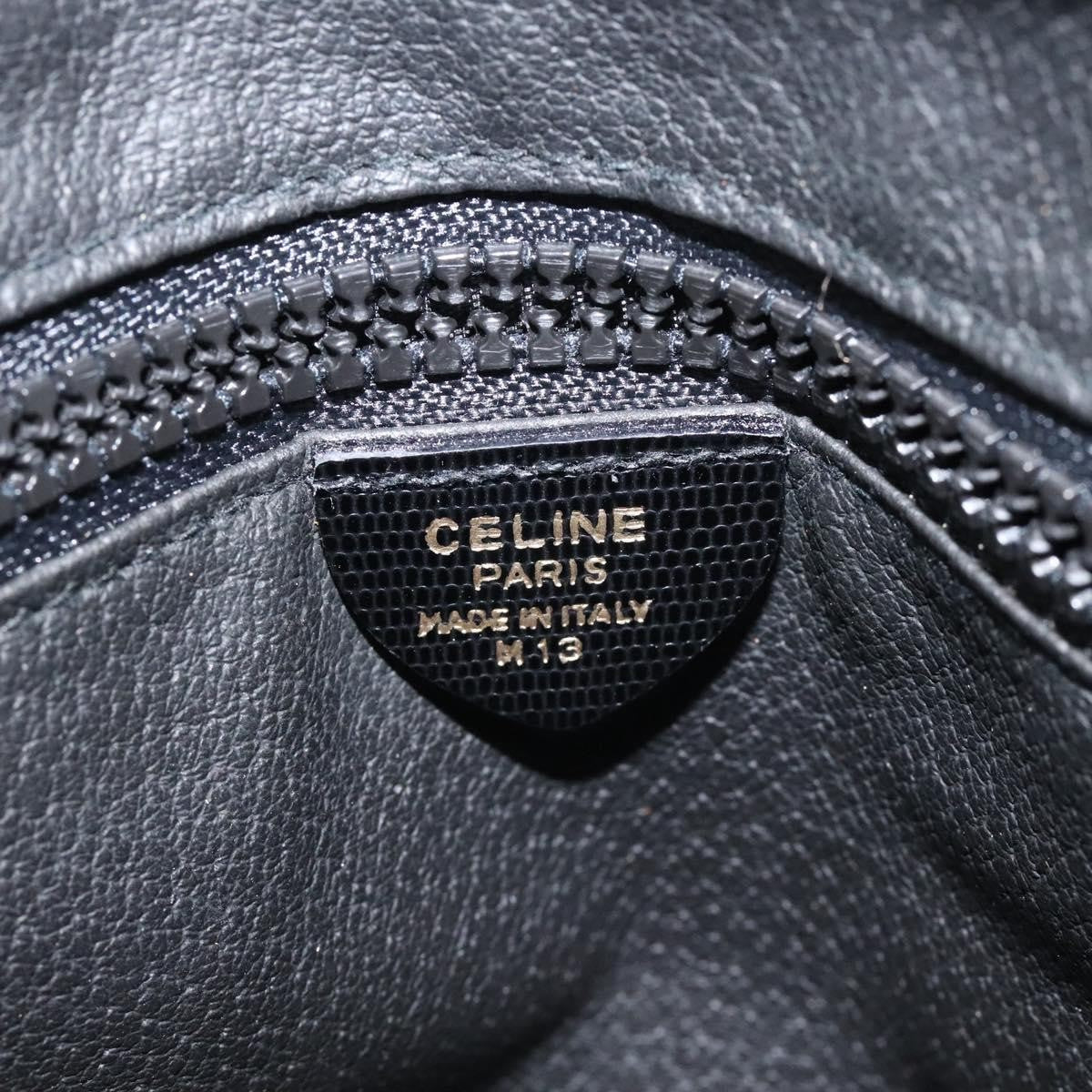 Celine Circle Logo Leather Black Leather Bag (Pre-Owned)