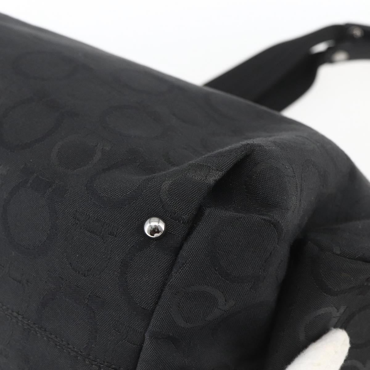 Salvatore Ferragamo Gancini Tote Nylon Black Nylon Tote Bag Bag (Pre-Owned)