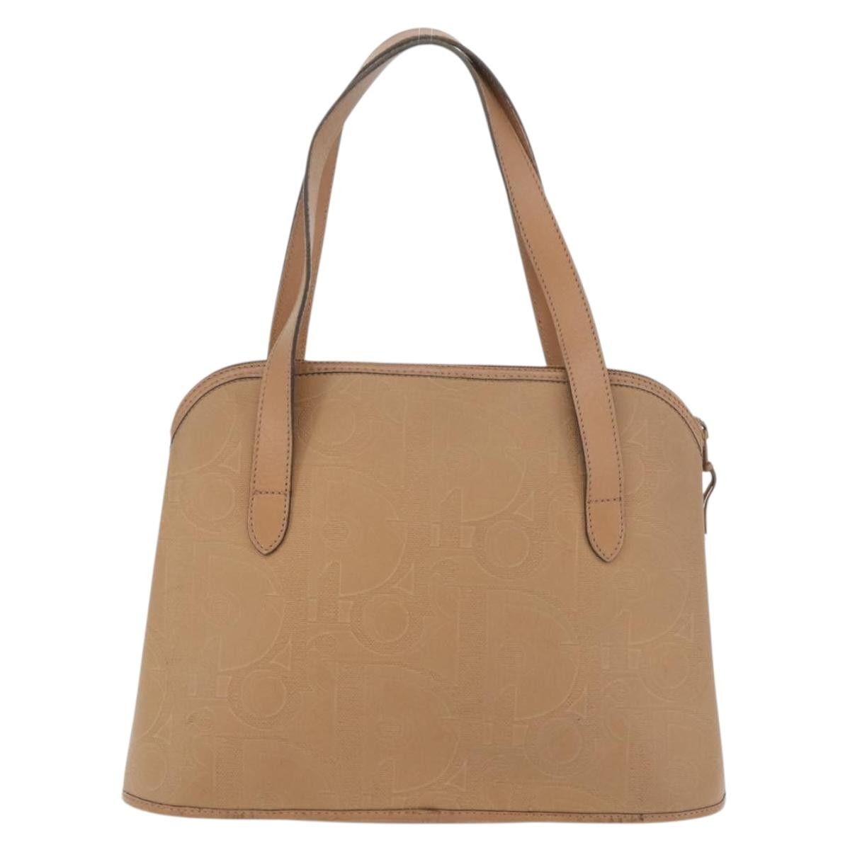 Christian Dior Vintage Trotter Canvas Beige Canvas Handbag (Pre-Owned)