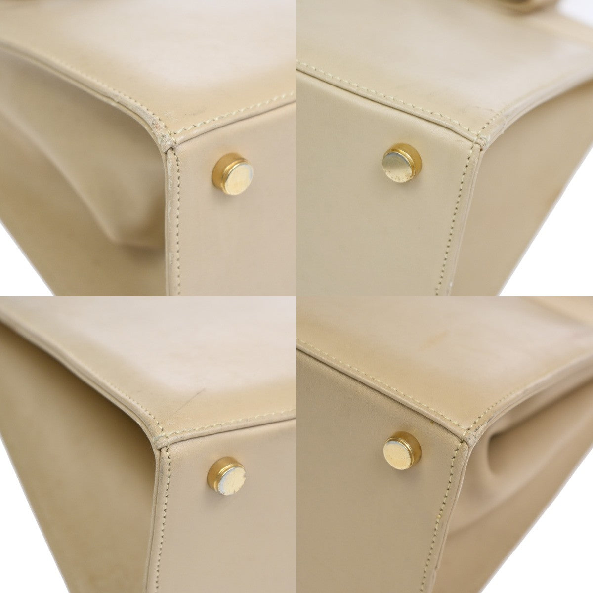 Salvatore Ferragamo Convertible Vara Bow Tote Leather Beige Leather Handbag (Pre-Owned)