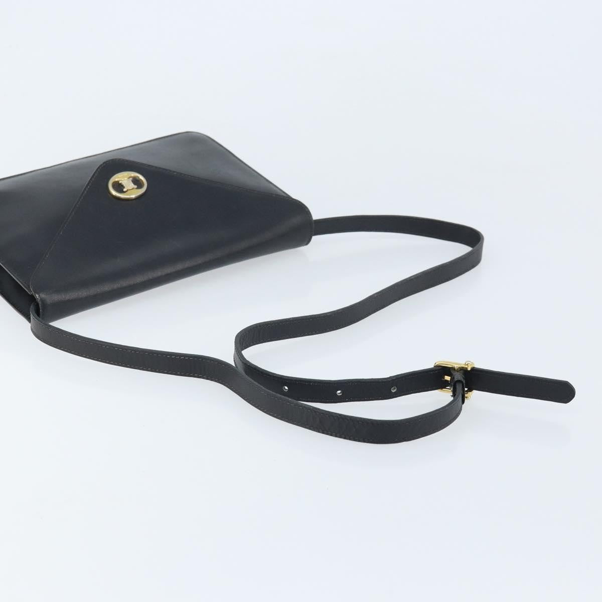 Celine Vintage Leather Black Leather Shoulder Bag Bag (Pre-Owned)