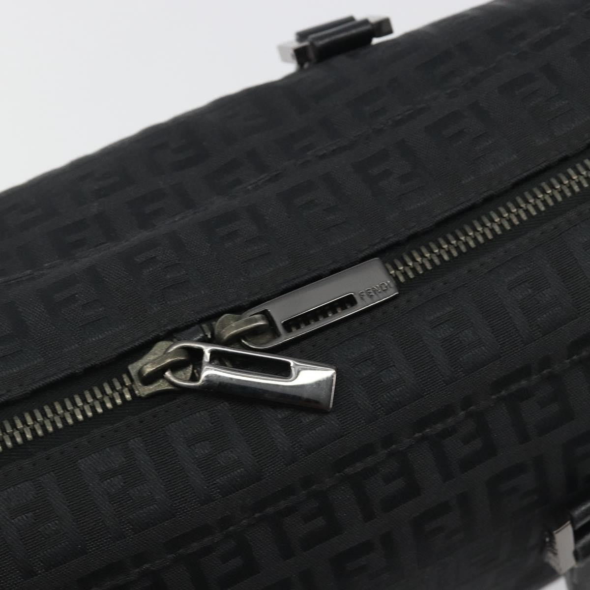 Fendi Shoulder Zucchino Canvas Black Canvas Shoulder Bag Bag (Pre-Owned)