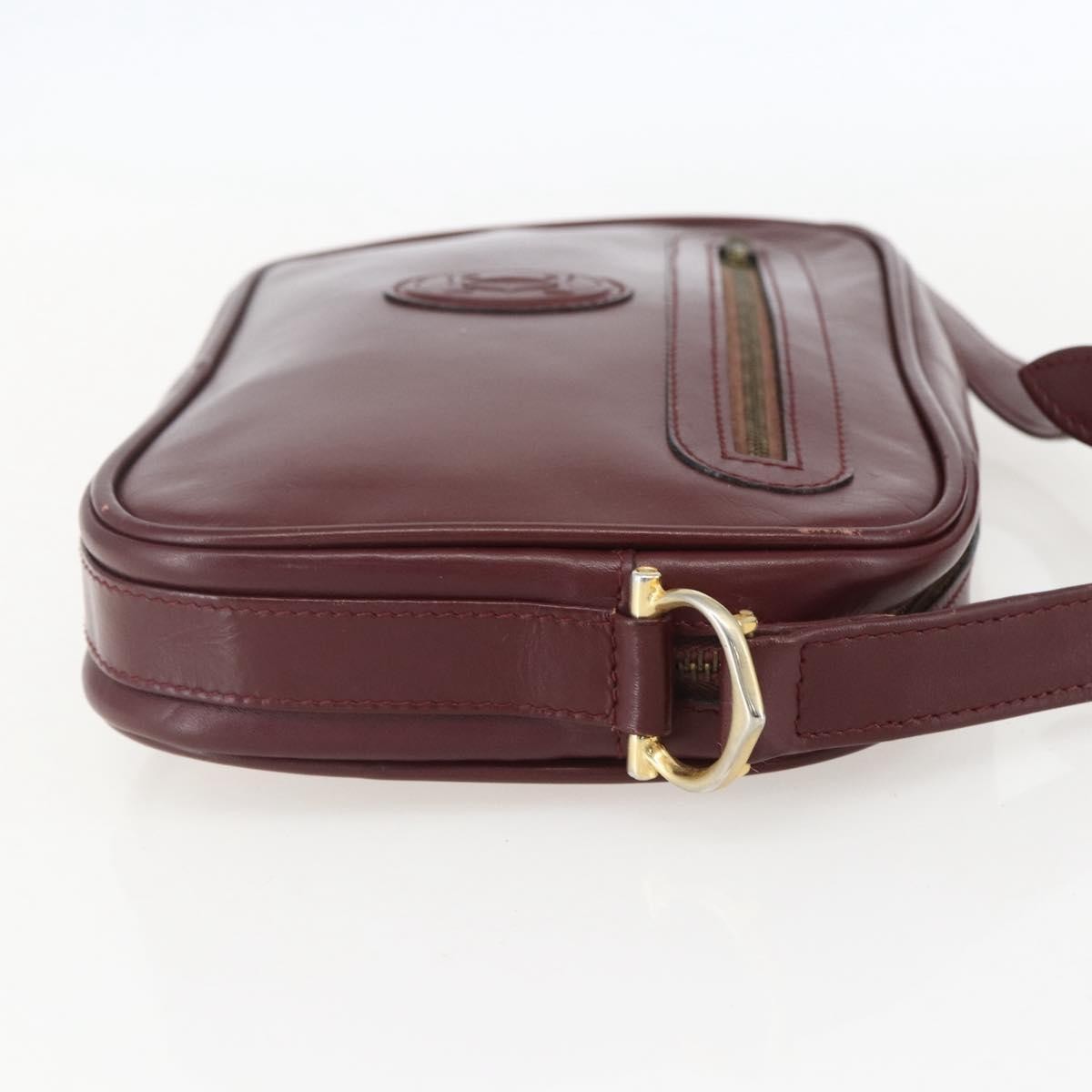 Cartier Must De Cartier Leather Burgundy Leather Shoulder Bag Bag (Pre-Owned)