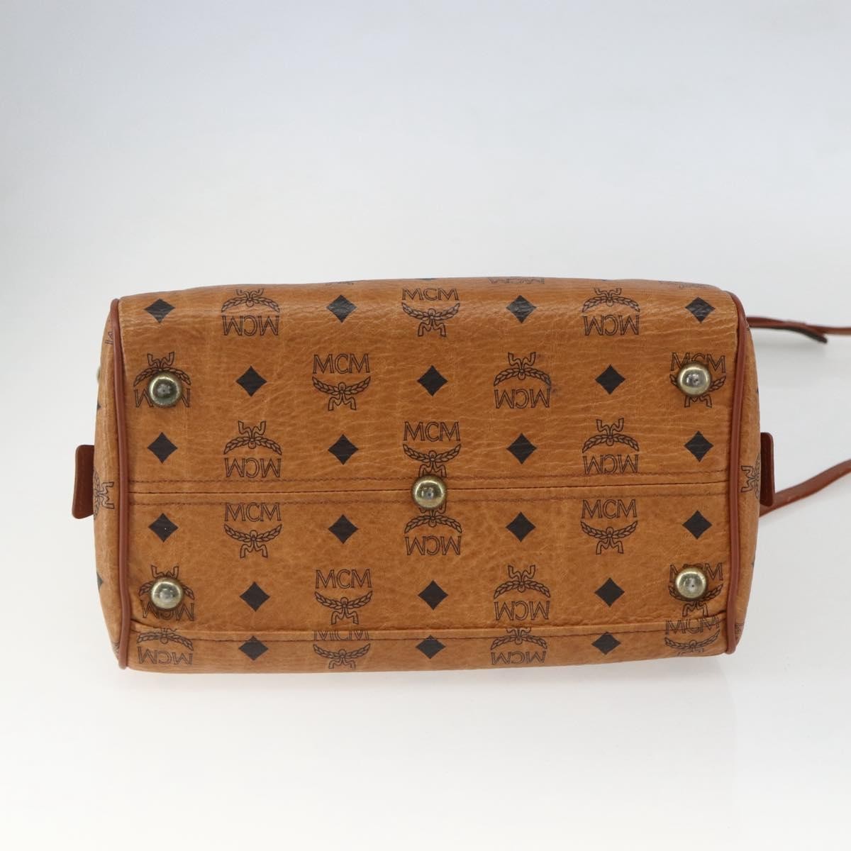 MCM Visetos Logogramme Canvas And Leather Brown Canvas Handbag (Pre-Owned)