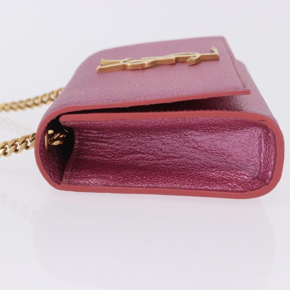 Saint Laurent Classic Monogram Metallic Leather Pink Leather Crossbody Bag Bag (Pre-Owned)