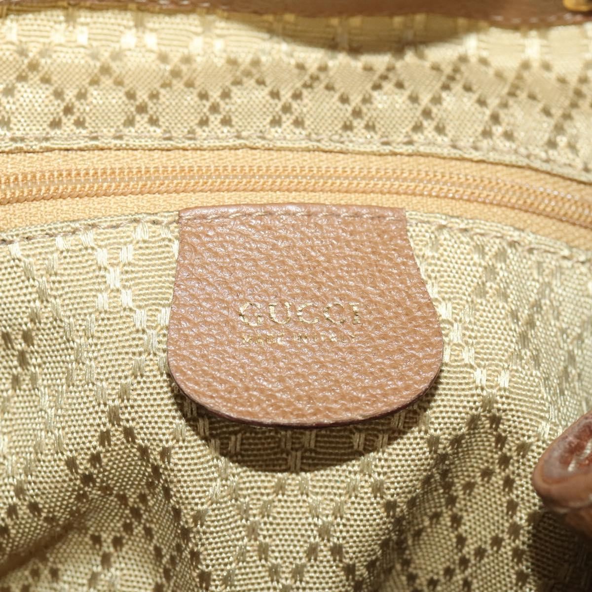 Gucci Vintage Bamboo Suede And Leather Brown Suede Backpack Bag (Pre-Owned)