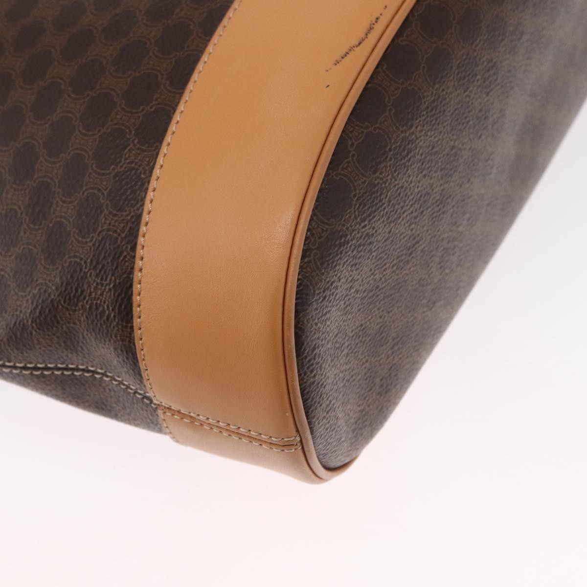 Celine Vintage Macadam Canvas And Leather Brown Canvas Shoulder Bag Bag (Pre-Owned)