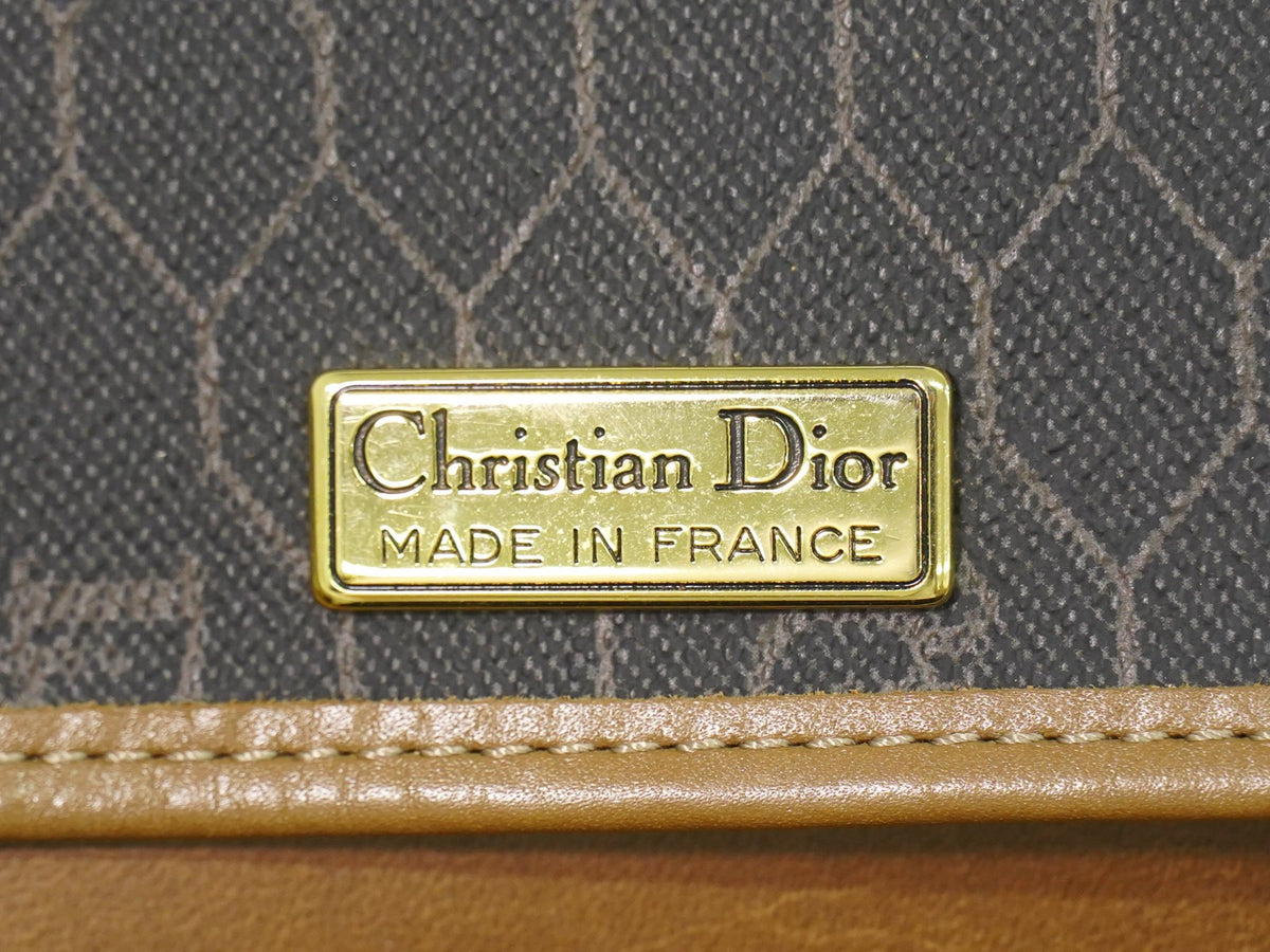 Christian Dior Vintage Honeycomb Canvas Black Canvas Shoulder Bag Bag (Pre-Owned)