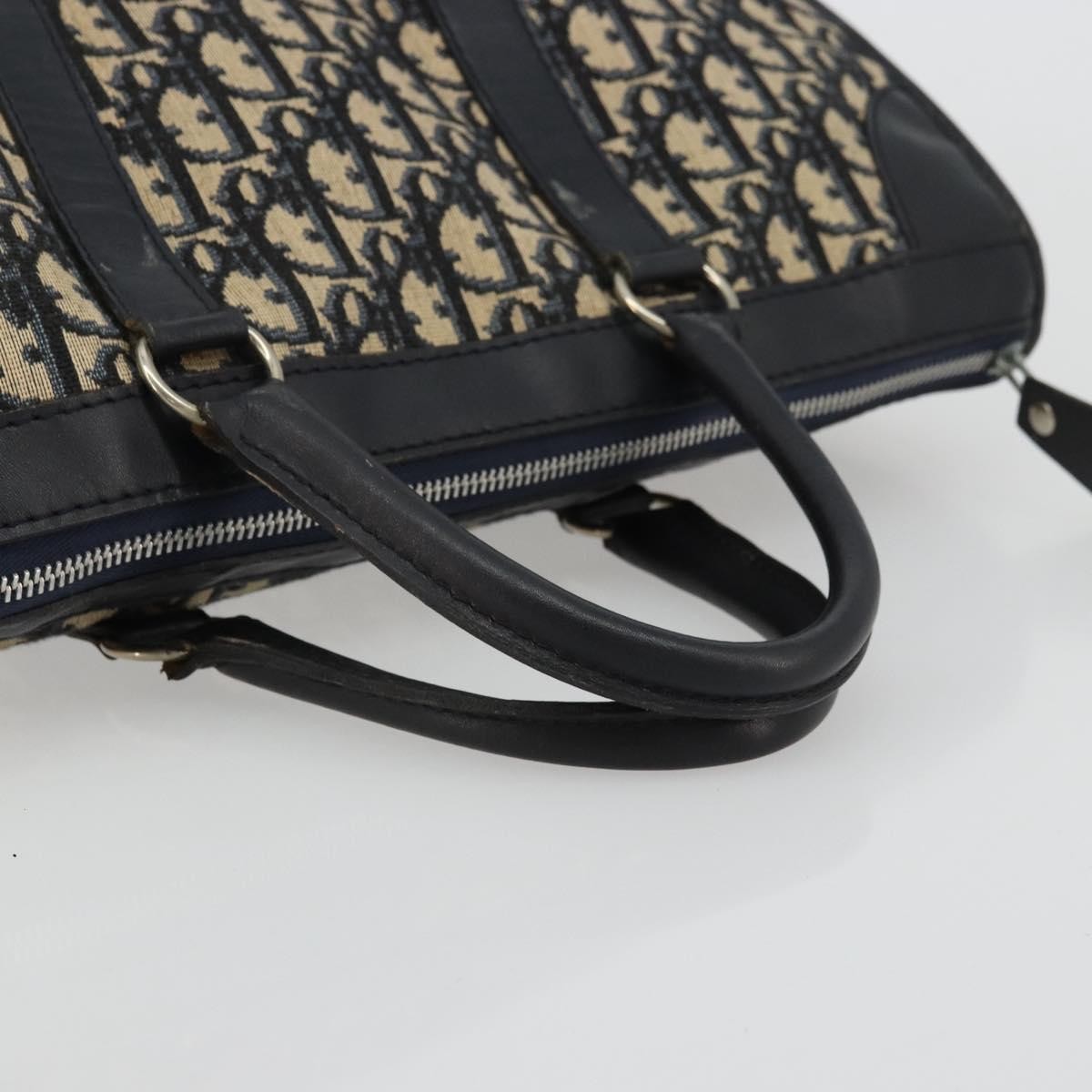 Christian Dior Vintage Trotter Boston Diorissimo Canvas Navy Canvas Handbag (Pre-Owned)