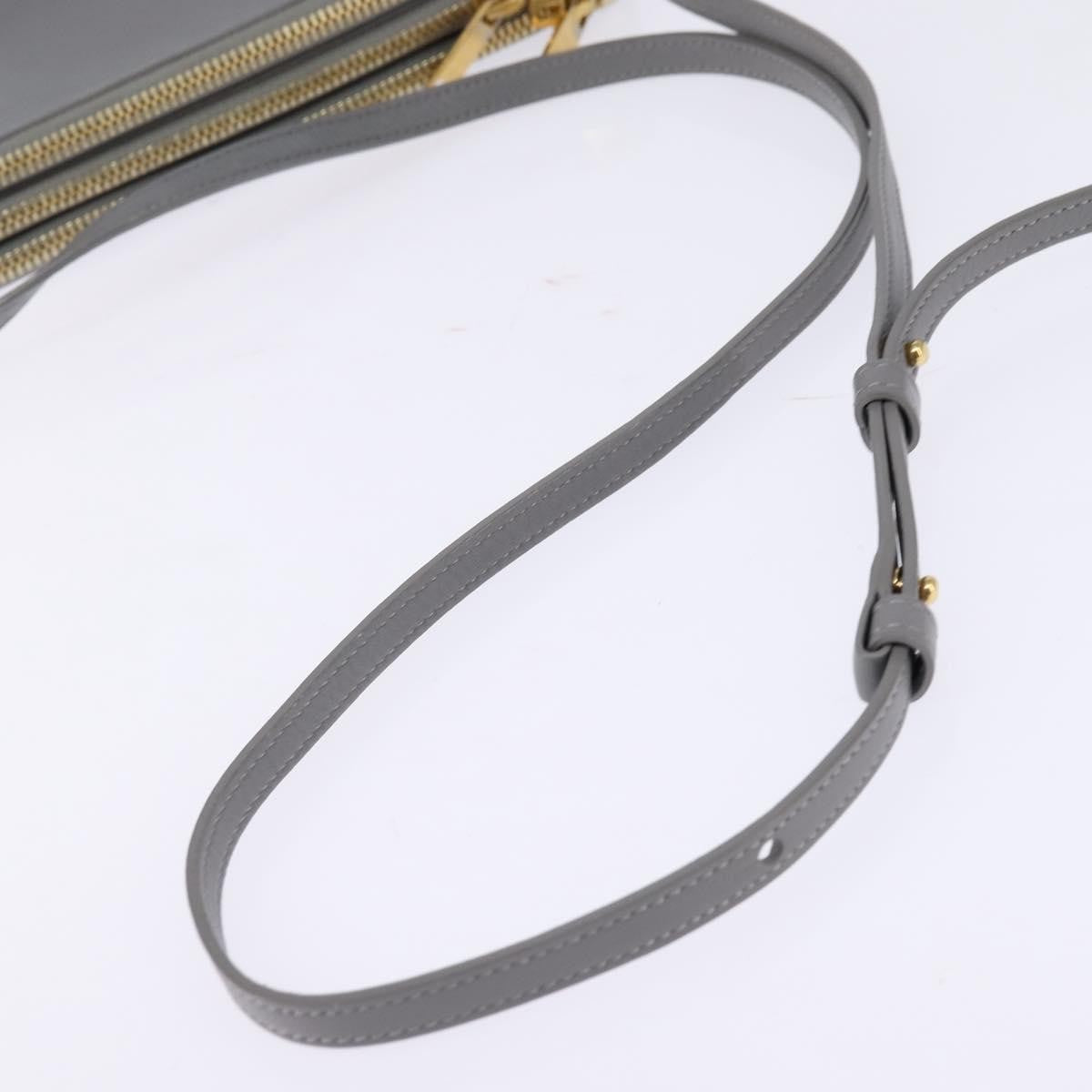 Celine Trio Leather Gray Leather Crossbody Bag Bag (Pre-Owned)