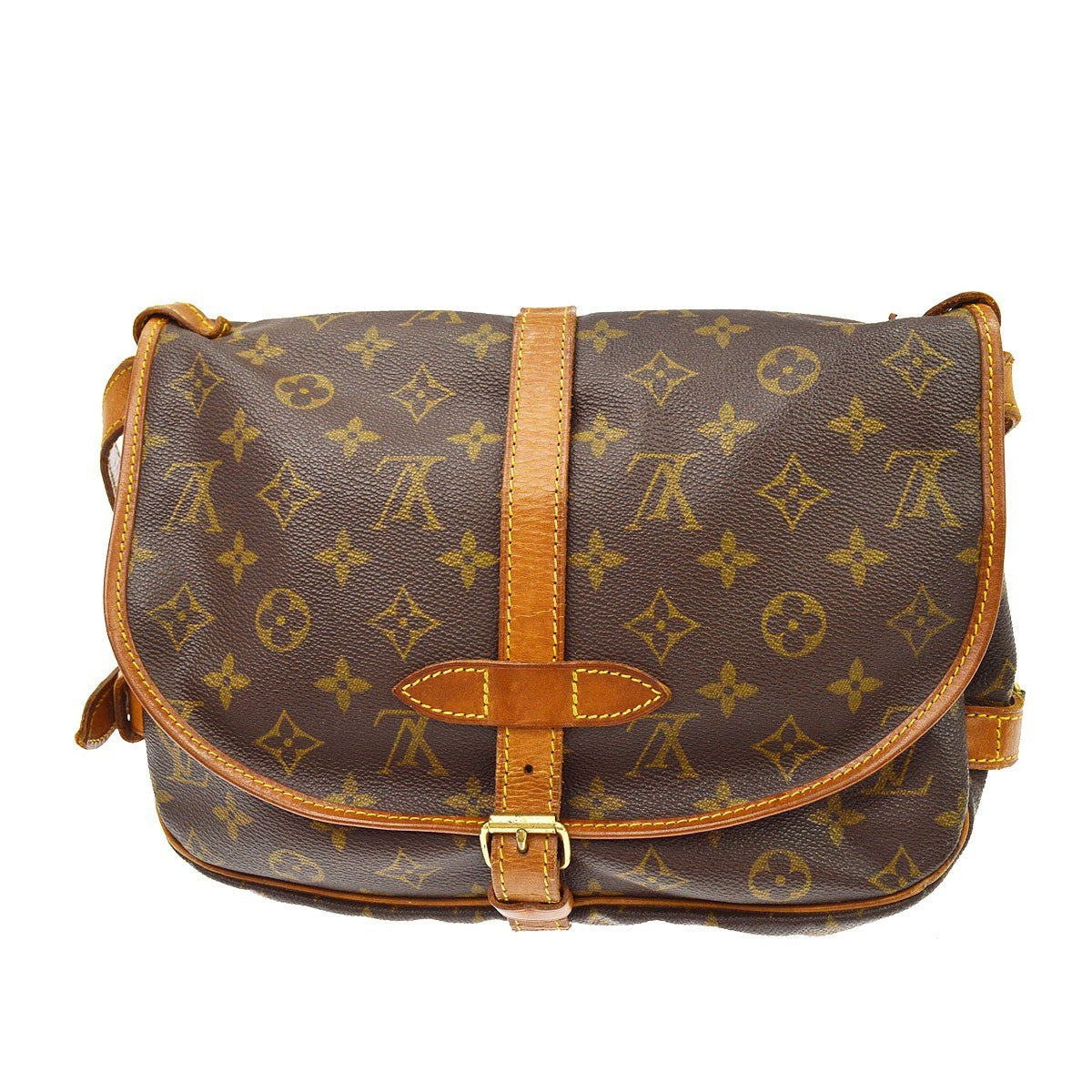 Louis Vuitton Saumur Monogram Canvas Brown Canvas Shoulder Bag Bag (Pre-Owned)