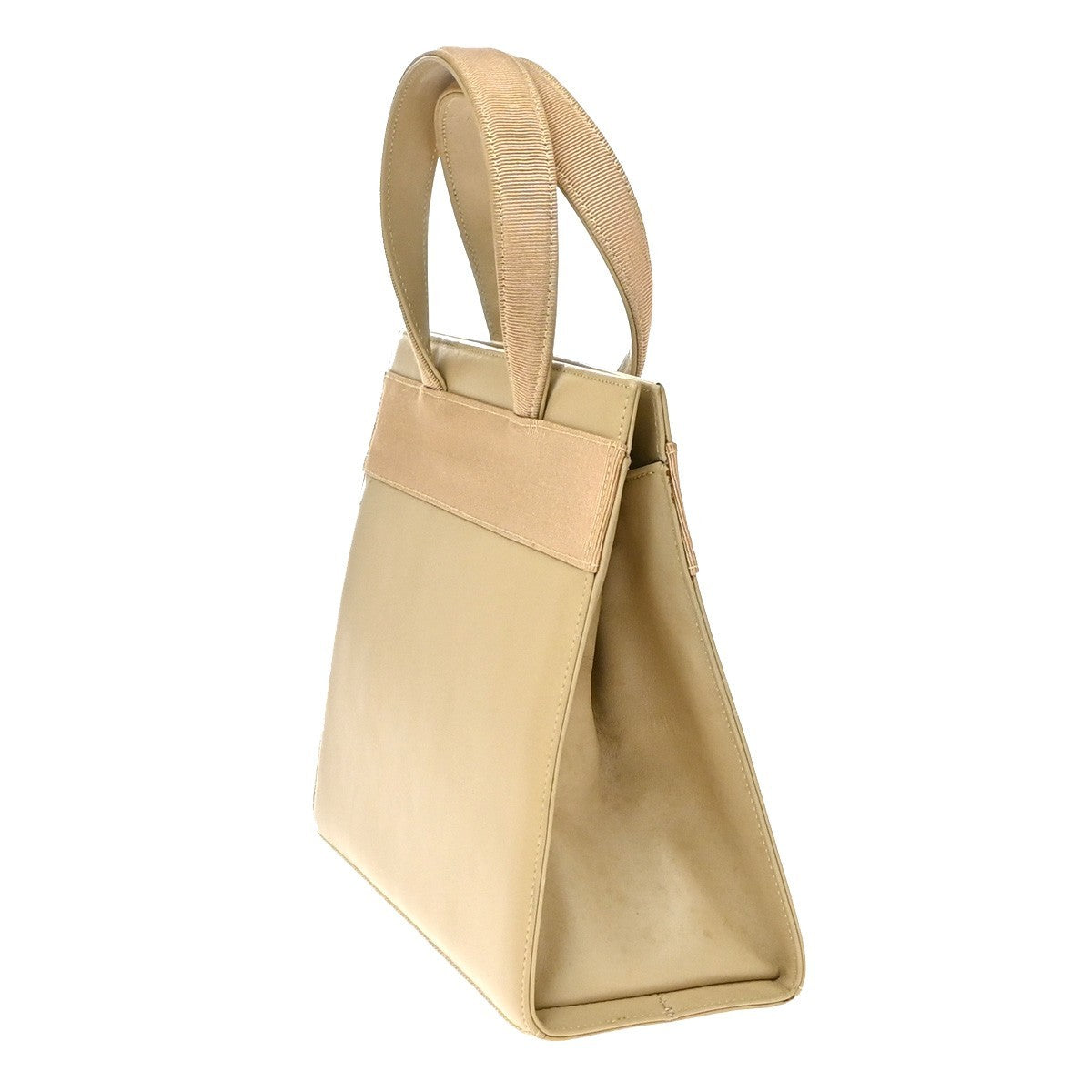 Salvatore Ferragamo Convertible Vara Bow Tote Leather Beige Leather Handbag (Pre-Owned)