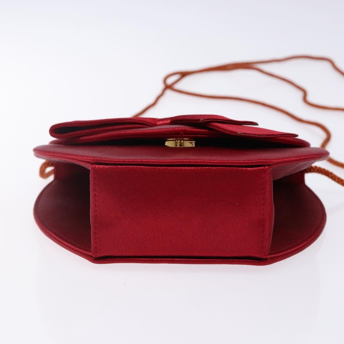 Saint Laurent Vintage Flap Silk Red Satin Clutche & Pouche Bag (Pre-Owned)